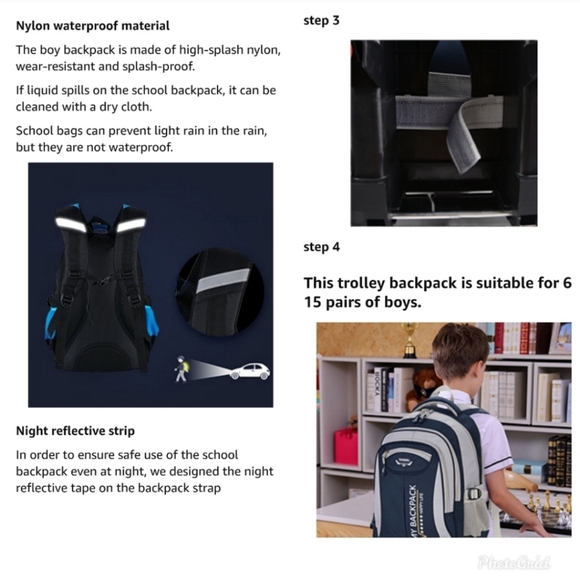 TROLLEY WHEELED BAG BACKPACK - Picture 4 of 4